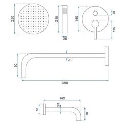 Душевая система Rea Lungo + BOX REA-P4112 черный