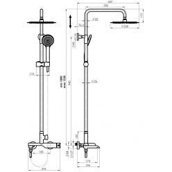 Душевая система Rubineta OLO+ULTRA-10 (SW) 625125 хром