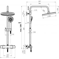 Душевая система Rubineta River + Thermo-15 625006 хром