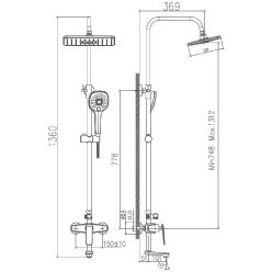 Душевая система Haiba HB24548-7 черный/хром