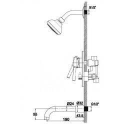 Душевая система Haiba HB80297-2 хром