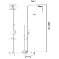 Душевая система Haiba HB24803-2 Нержавеющая сталь