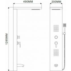 Душевая панель Maxonor MN2523 с функцией гидромассажа черный