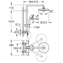 Душевая система Grohe Vitalio Start System 210 27960001 хром