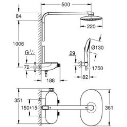 Душевая система Grohe Rainshower 26361LS0 хром