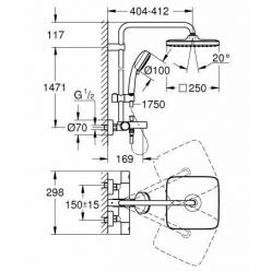 Душевая система Grohe Tempesta Cosmopolitan System 250 Cube 26691000 хром