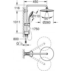 Душевая система Grohe Vitalio Joy 260 27357002 хром