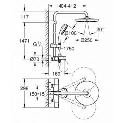 Душевая система Grohe Tempesta Cosmopolitan System 250 26672000 хром