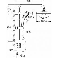 Душевая система Grohe Tempesta Cosmopolitan System 27394002 Хром