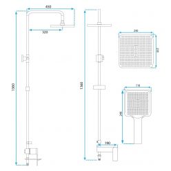 Душевая система Rea Storm black matt P9533 черный матовый