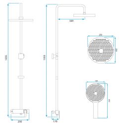 Душевая система Rea Rebel black P2416 черный