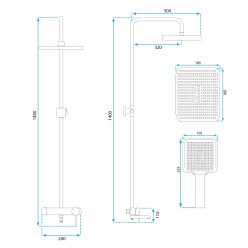 Душевая система Rea Melia white gold P2406 белый/золото