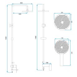 Душевая система Rea Veneta gold P7842 золото