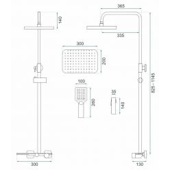 Душевая система Rea Helix black matt P6618 черный матовый