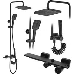 Душевая система Rea Helix black matt P6618 черный матовый