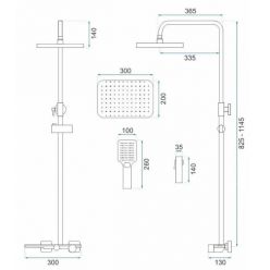 Душевая система Rea Helix BRUSHED GOLD P6621 матовое золото