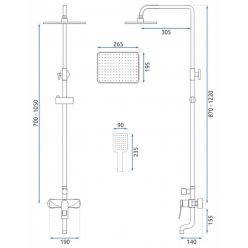 Душевая система Rea Soul Black B9998 черный