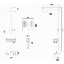 Душевая стойка REA JACK Gold REA-P7008