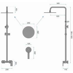 Душевая стойка Rea ROGER GOLD REA-P0692