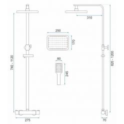 Душевая система Rea Tom chrome P7100 хром