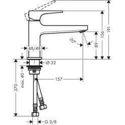 Смеситель Hansgrohe Metropol для раковины с донным клапаном Push-Open 32502000