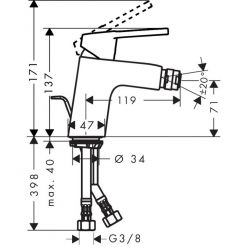 Смеситель Hansgrohe Logis loop для биде 71250000