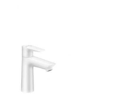Смеситель Hansgrohe Talis E для раковины 110, однорычажный, со сливным гарнитуром, матовый белый 71710700