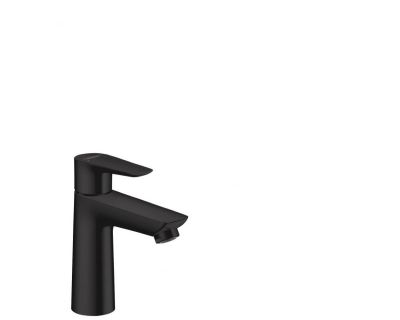 Смеситель Hansgrohe Talis E для раковины 110, однорычажный, со сливным гарнитуром, матовый черный 71710670
