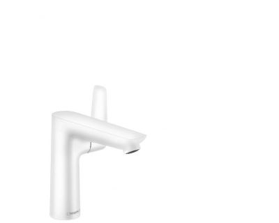 Смеситель Hansgrohe Talis E для раковины 150, однорычажный, со сливным гарнитуром, матовый белый 71754700