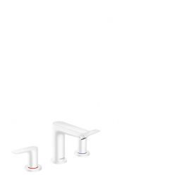 Смеситель Hansgrohe Talis E для раковины, на 3 отверстия, со сливным гарнитуром, матовый белый 71733700