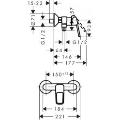 Смеситель Hansgrohe Logis loop для душа 71247000