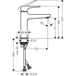 Смеситель для раковины Hansgrohe 110, однорычажный, с рычаговой рукояткой, со сливным клапаном Push-Open, матовый белый 32507700