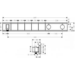 Термостат Hansgrohe RainSelect для 5 потребителей, хром 15358400