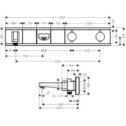 Термостат Hansgrohe RainSelect для ванны с 2 потребителями, хром 15359000