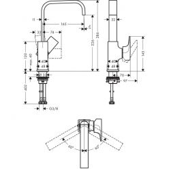 Смеситель для раковины Hansgrohe 230, однорычажный, с рычаговой рукояткой, со сливным клапаном Push-Open, матовый белый 32511700