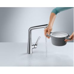 Смеситель Hansgrohe Metris Select для кухонной мойки с высоким изливом, под сталь 14883800