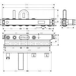 Скрытая часть Hansgrohe RainSelect для ванны с 2 потребителями 15314180