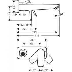 Смеситель для раковины Hansgrohe Talis E настенный с длинным изливом, хром 71734000