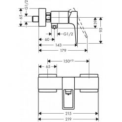 Смеситель Hansgrohe Metropol для душа 74560000