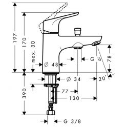 Смеситель Hansgrohe Focus E2 Monotrou на борт ванны 31930000