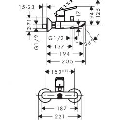 Смеситель Hansgrohe Logis loop для ванны 71244000