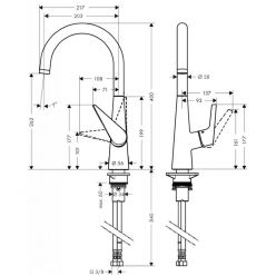 Смеситель Hansgrohe Talis S для кухонной мойки 72810800