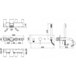 Смеситель для ванны с душем Paffoni Light LIG001NO