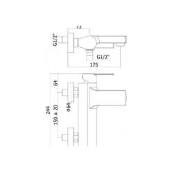 Смеситель для ванны с душем Paffoni Tango TA022CR