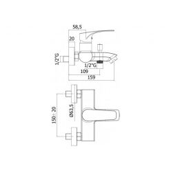 Смеситель для ванн с душем Paffoni Lime LM022CR