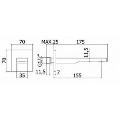 Излив из стены 150 mm Paffoni ZBOC120NO