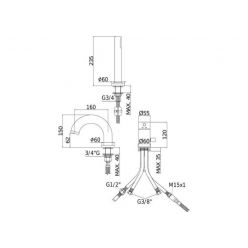 Смеситель на борт ванны Paffoni Light LIG047CR