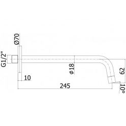 Излив из стены 245 мм Paffoni Light ZBOC046CR