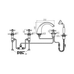 Смеситель Rav Slezak Morava Retro MK169.5PSM для ванны бронза