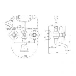 Смеситель Rav Slezak Morava Retro MK159.5/2SM для ванны с душем бронза